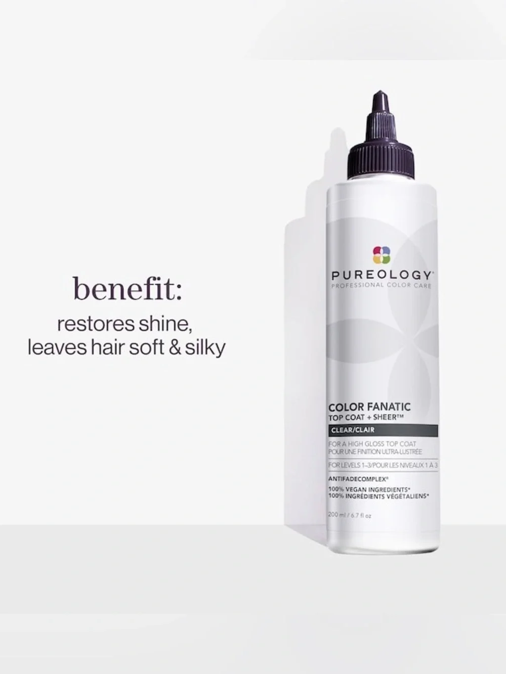 Pureology Color Fanatic Top Coat + Sheer CLEAR Hair Gloss 6.7oz / 200ml New